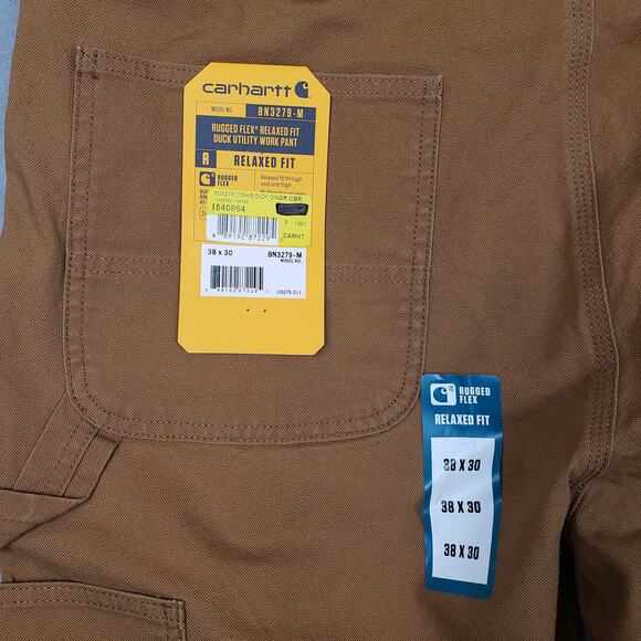 Carhartt Men's Size 38X30 Rugged Flex Relaxed Fit Duck Utility Work Pants NWT - Picture 9 of 11